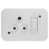 Crabtree Classic Socket Industrial Single 16A Steel 119x83 White 7390P