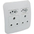 Major Tech Veti Socket 2x16A RSA + 2xV-Slim Unswitched 100x100 White VG24WTC