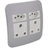 Major Tech Veti Socket 2x16A RSA + 2xV-Slim Unswitched 100x100 White/Silver VG24WSV