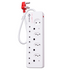 Waco Multiplug 4x16A RSA + 3xV-Slim + 1xSchuko White with Surge Protection SN028S