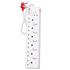 Waco Multiplug 6x16A RSA + 5xV-Slim + 1xSchuko with Surge Protection White SN0212S