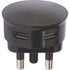Lesco Plugtop Adaptor 21.A USB Fast Charge Black SK25USB2