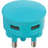 Lesco Plugtop Adaptor 3.1A USB Fast Charge Turquoise SK25USB3BL