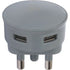 Lesco Plugtop Adaptor 3.1A USB Fast Charge Grey SK25USB3S