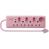 Lesco Multiplug 4x16A RSA + 3xV-Slim + 1xSchuko Pink 81640TCBCO