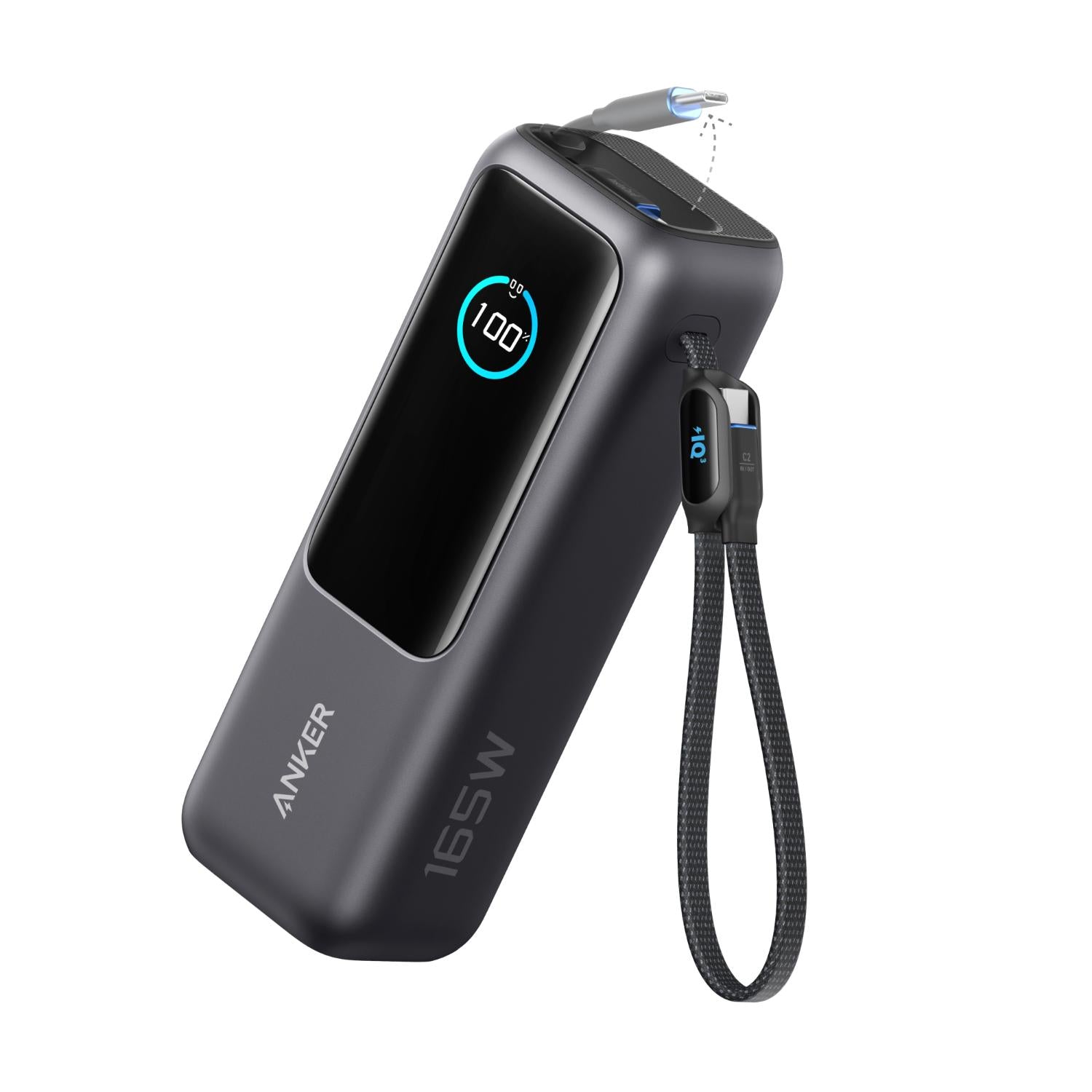 Anker Laptop Power Bank With Retractable Cables 20000mAh 165W - Dark Grey