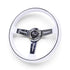 GripForge 340mm White with Black Pinstrip & Chrome Sport Steering Wheel
