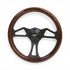 GripForge Dark Woodgrain Sport Steering Wheel with Black Stripe & Matt Black Spokes – 350mm