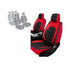 11piece Seat Cover Set – Tartan Design Black & Red Pattern with Red PVC Trim
