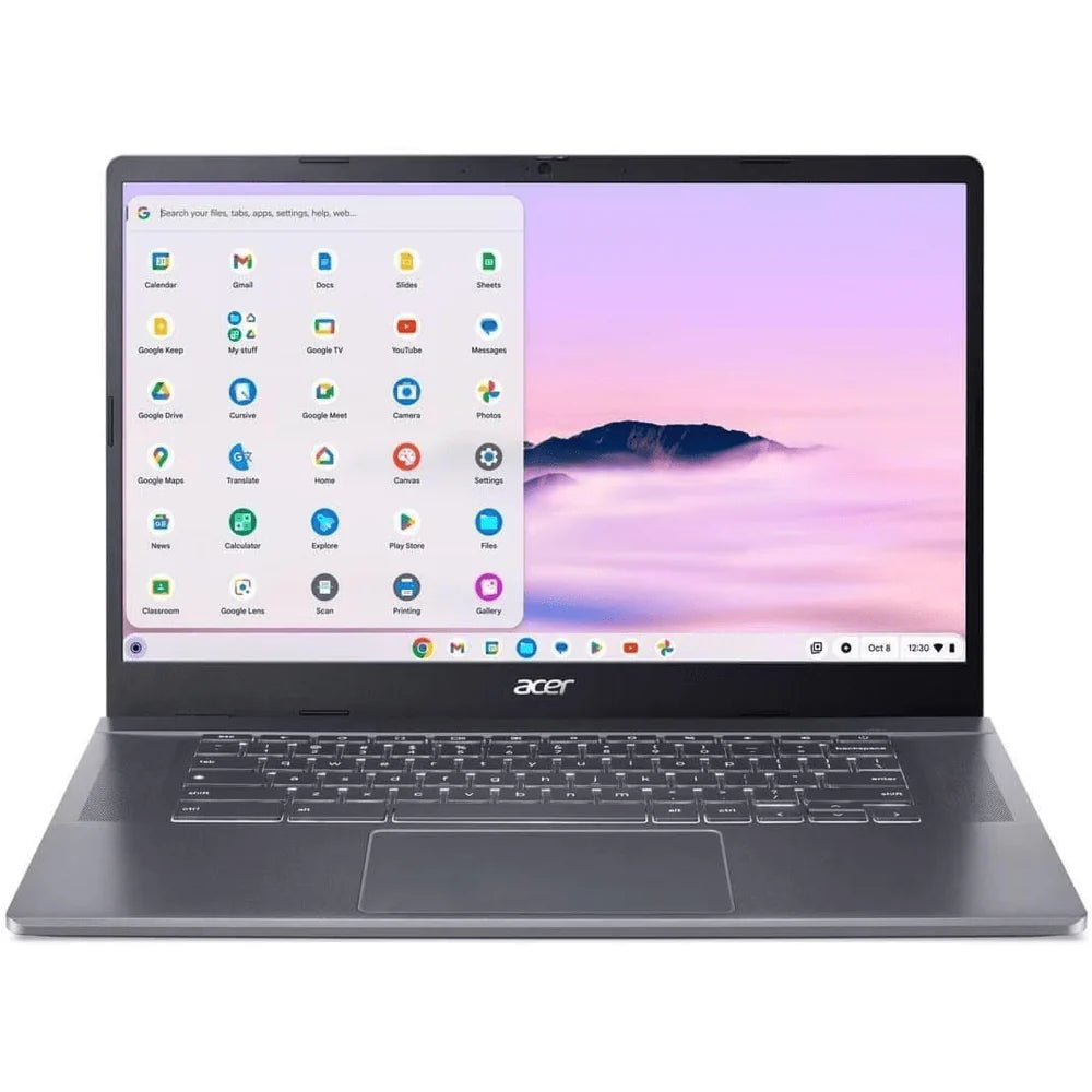 Acer Chromebook Plus 515 15.6" FHD IPS SlimBezel Touch LCD Intel Core 5 processor 120U 16GB LPDDR5X 256GB PCIe NVMe SSD WIFI6E+BT FPR FHD USB Camera 53Wh Li-ion battery 65W Type C adapter Google Chrome OS 3 Year Onsite Warranty CBE595-2T-TCO-56U4