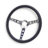 GripForge 350mm Black and Chrome 3-Spoke Sport Steering Wheel