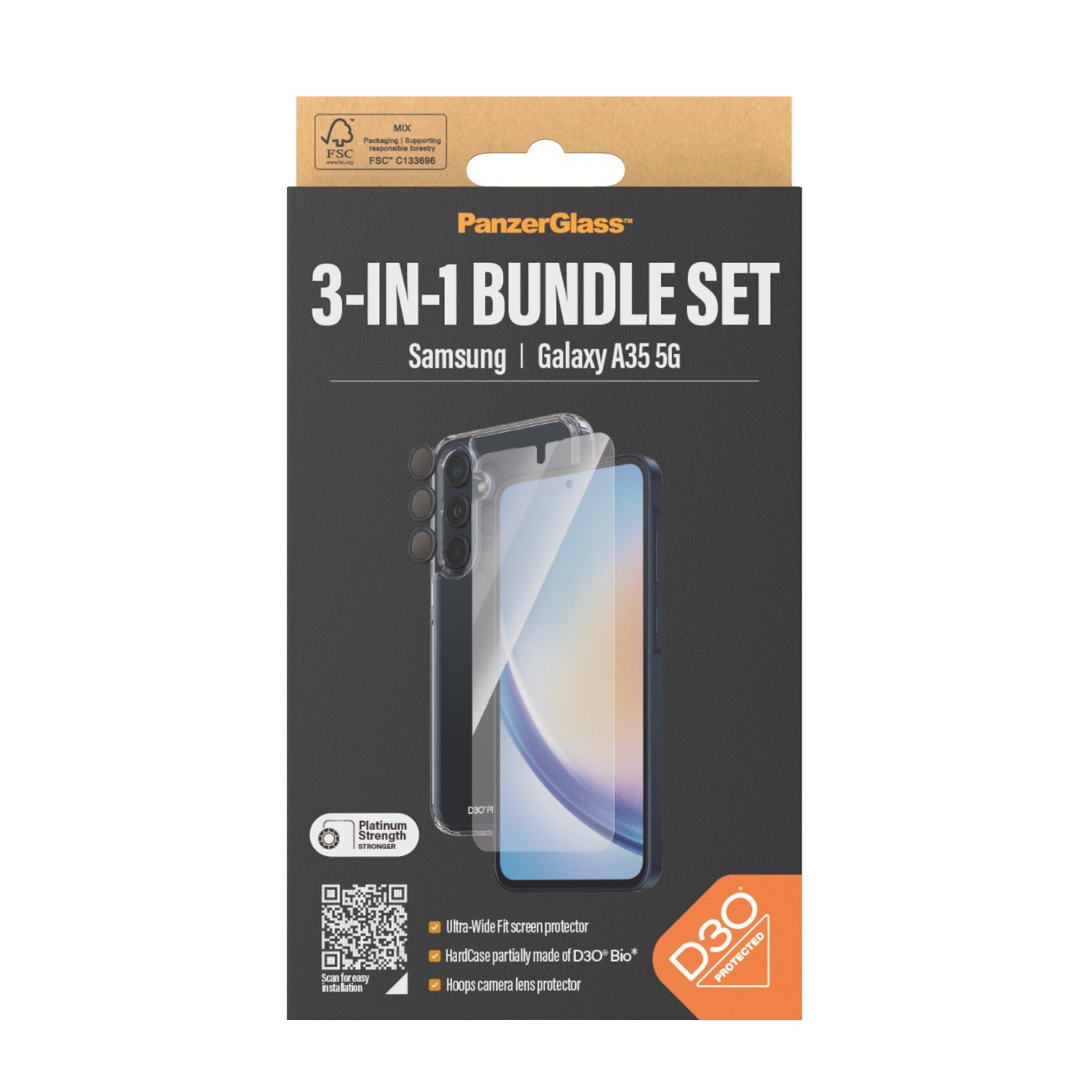 PanzerGlass 3-In-1 Protection Bundle - Samsung Galaxy A35 5G