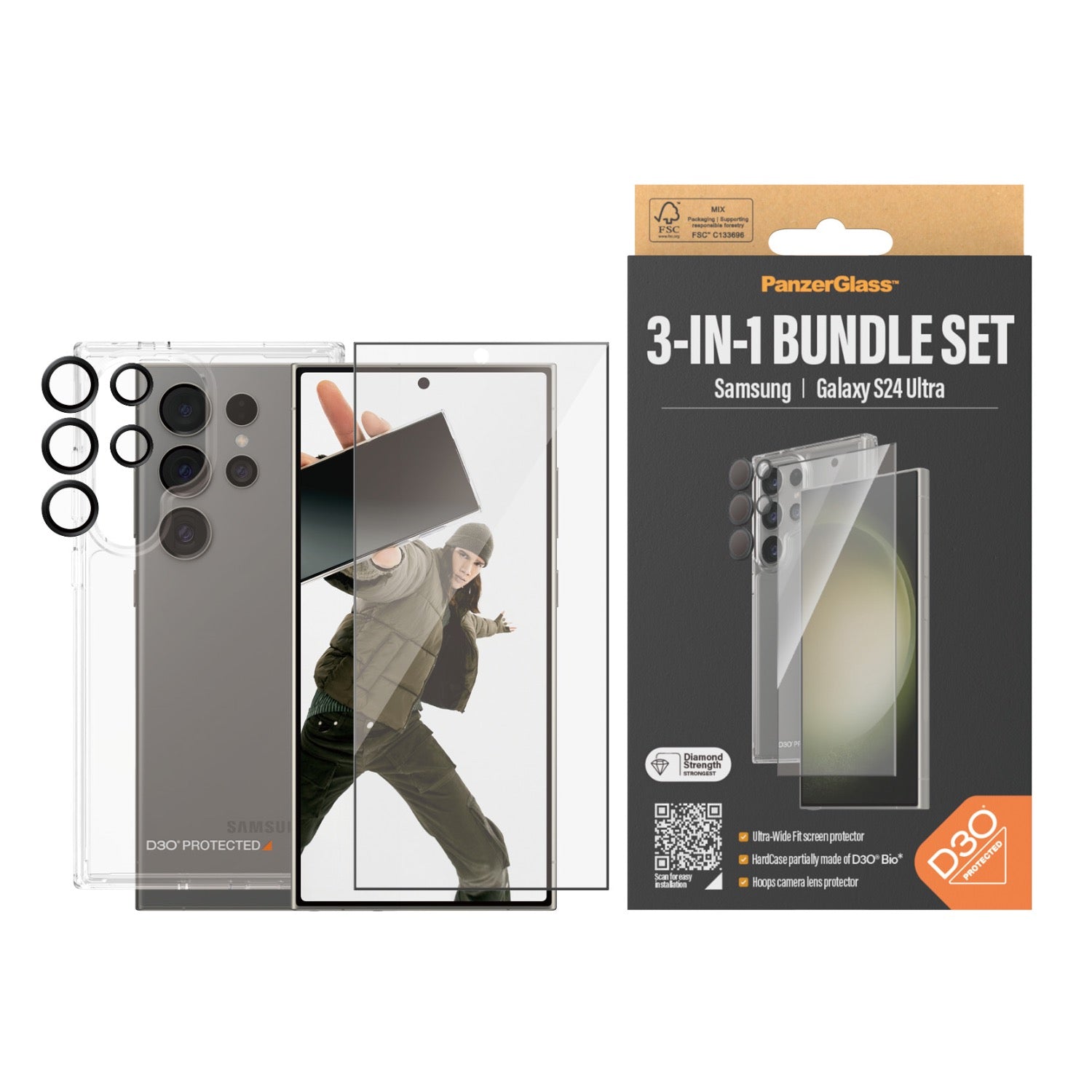 PanzerGlass 3-In-1 Protection Bundle - Samsung Galaxy S24 Ultra