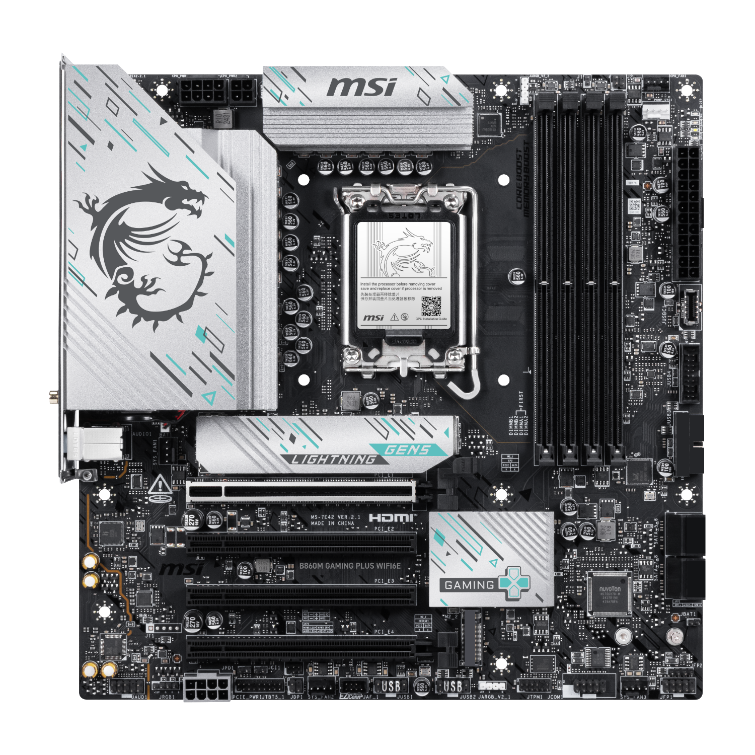 MSI B860M GAMING PLUS WIFI6E LGA1851 M-ATX Gaming Motherboard