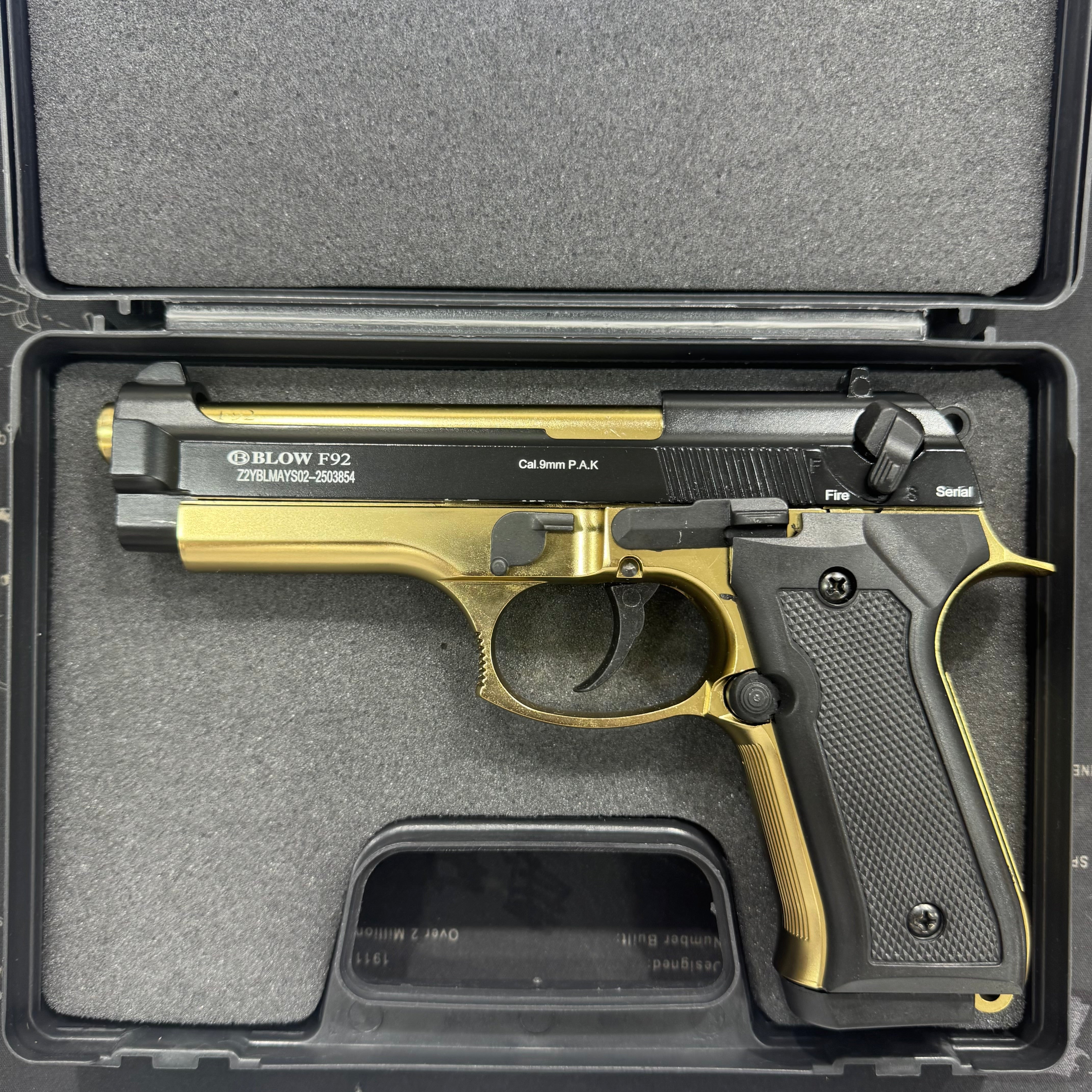 Blow F92 Gold|Black Blank/Pepper Gun (Semi Auto|15+1|9mm PAK)