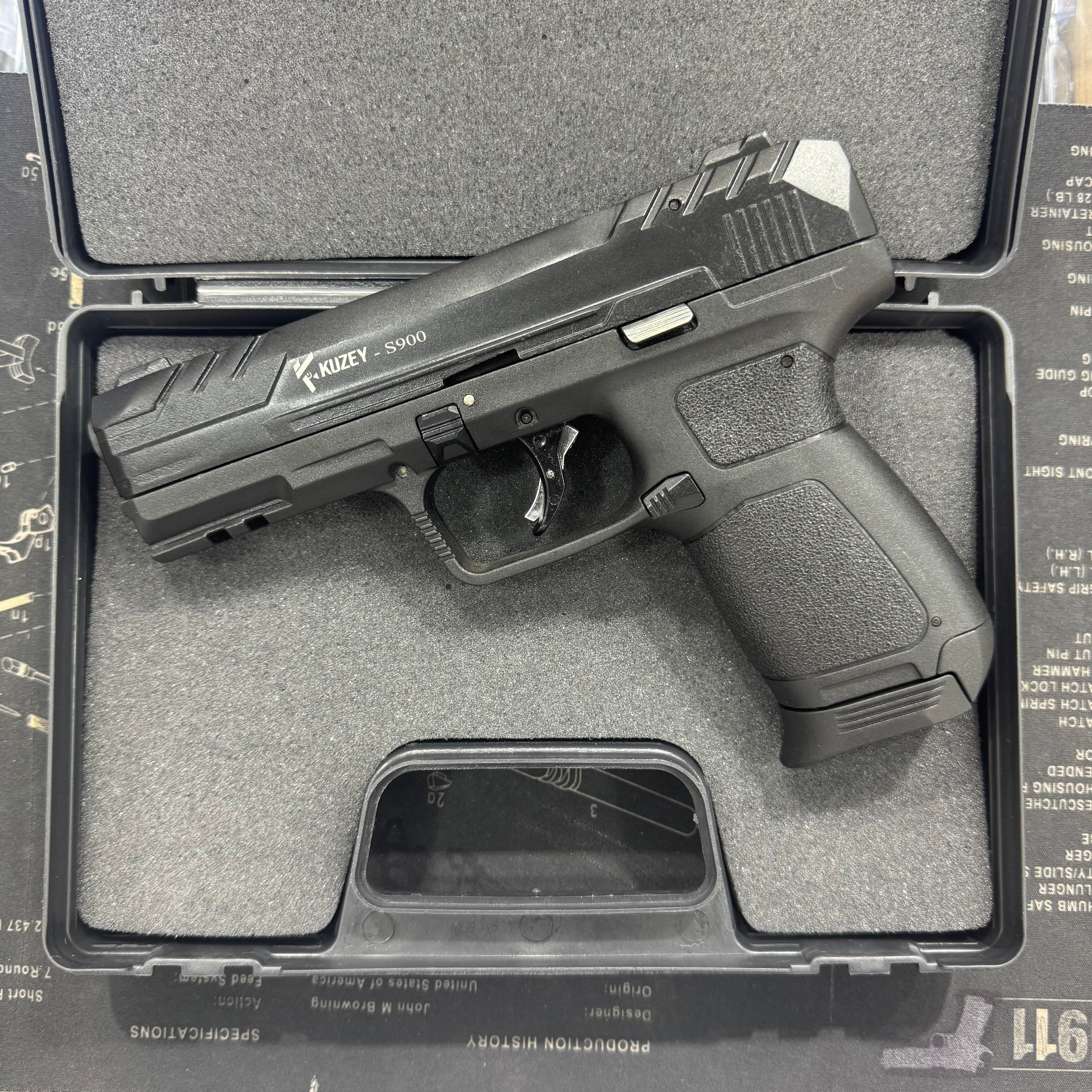 Kuzey S900 Black Blank/Pepper Gun (Semi Auto|14+1|9mm PAK)