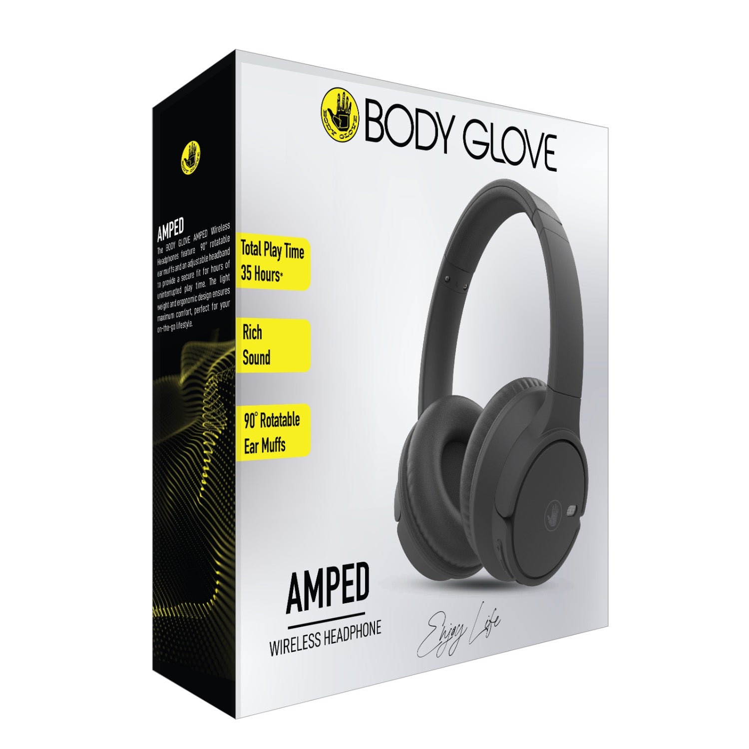 Body Glove AMPED Wireless Over-Ear Headphone - Black
