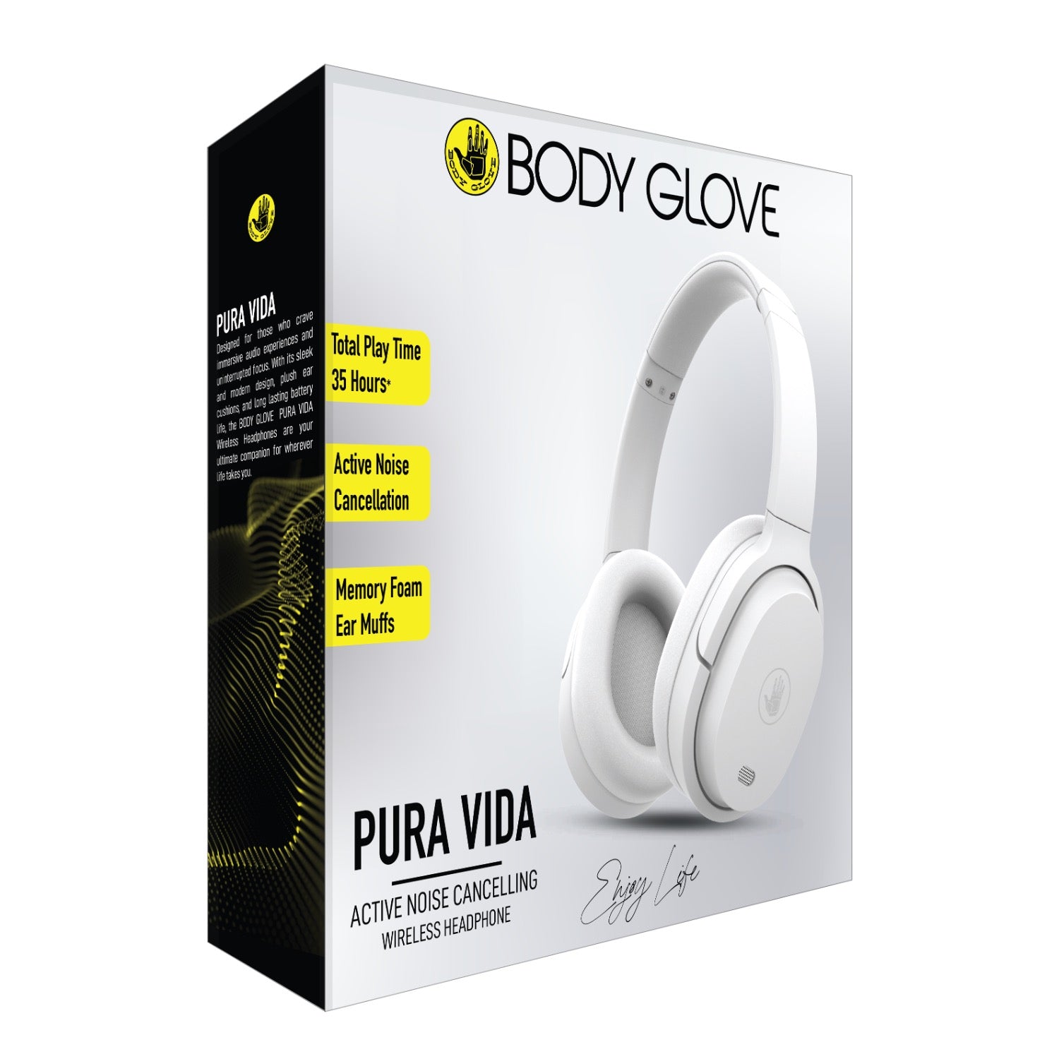 Body Glove PURA VIDA ANC Wireless Over-Ear Headphone - White