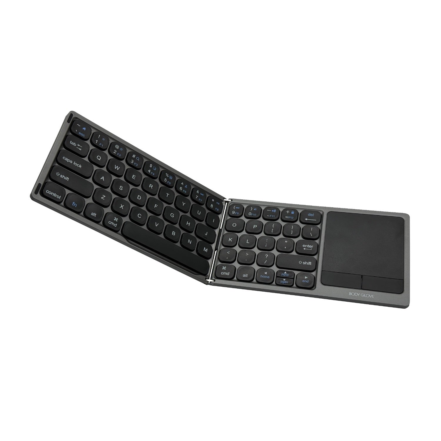 Body Glove Wireless Folding Hinge Keyboard With Touchpad - Black