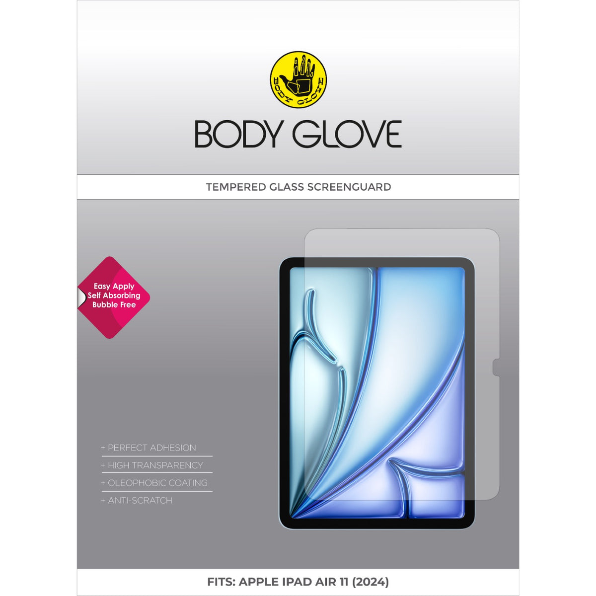 Body Glove Tempered Glass Screen Protector - Apple iPad Air 11-inch (M4/M3/M2, 2026/2025/2024) - Clear