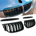BM E90 Pre-Facelift (05-08) Piano Black Double Slat Kidney Grille