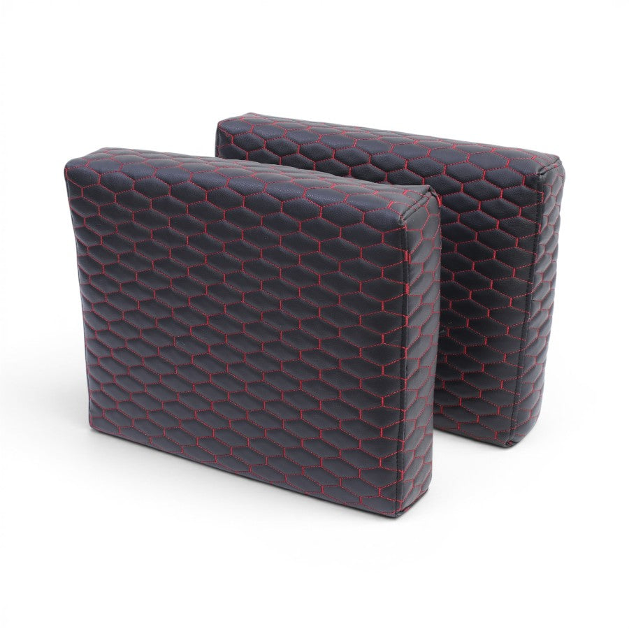 10″ Vinyl with Red Stitch Subwoofer Enclosure with Side Seats for Club Cab