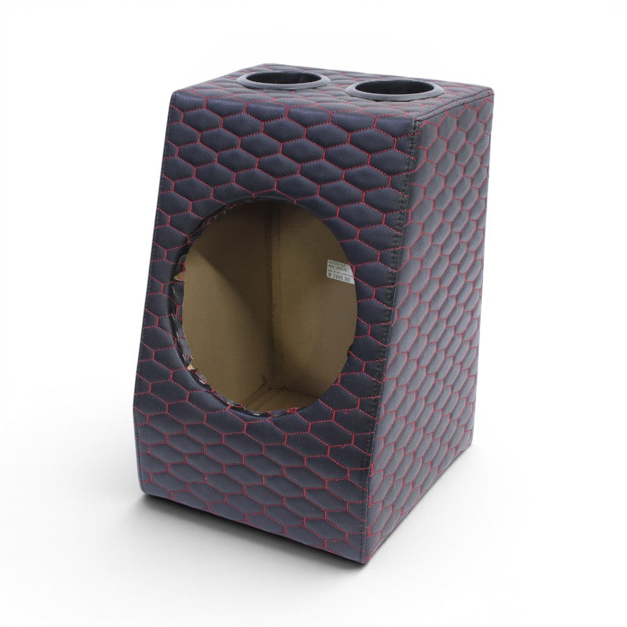 10″ Vinyl with Red Stitch Subwoofer Enclosure with Side Seats for Club Cab