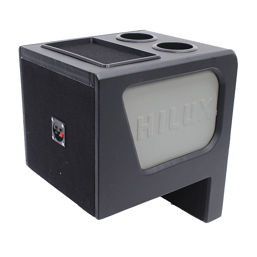 10″ Vinyl Single Subwoofer Enclosure with Cup Holders for Toyota Hilux Club Cab