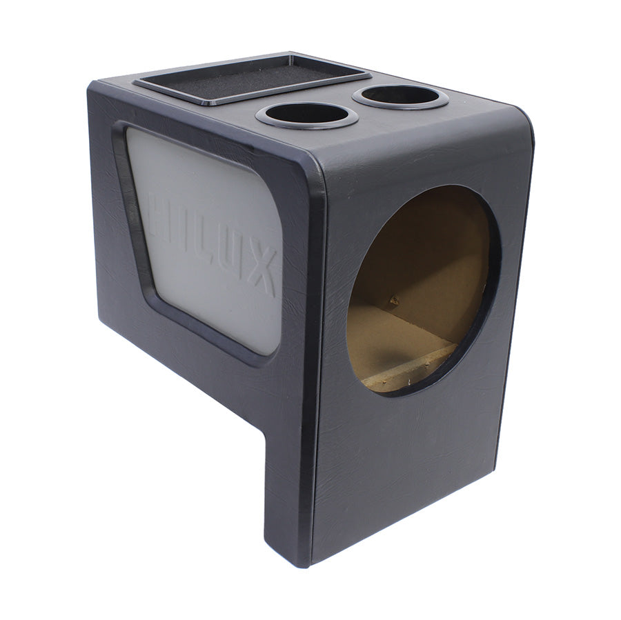 10″ Vinyl Single Subwoofer Enclosure with Cup Holders for Toyota Hilux Club Cab