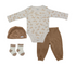 Baby 4 Piece Brown Velvet Set