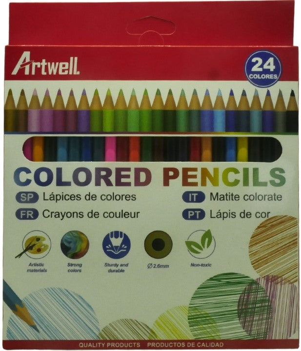 Artwell 24 Pack Assorted Colored Pencils