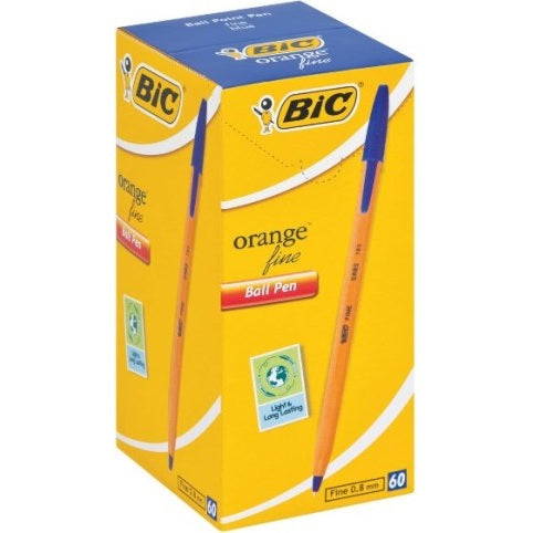 BIC Orange Fine Point Blue Ballpoint Pens