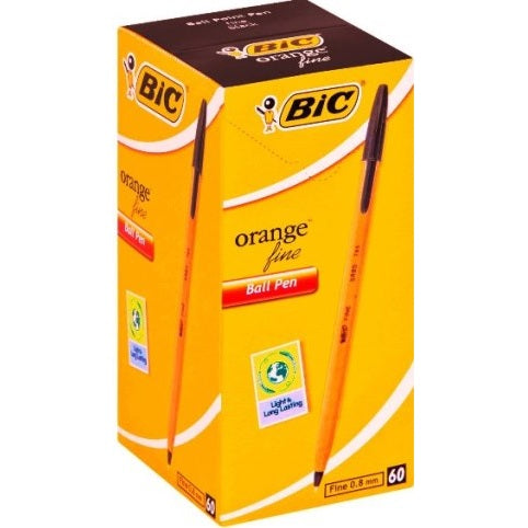 BIC Orange Fine Point Black Ballpoint Pens