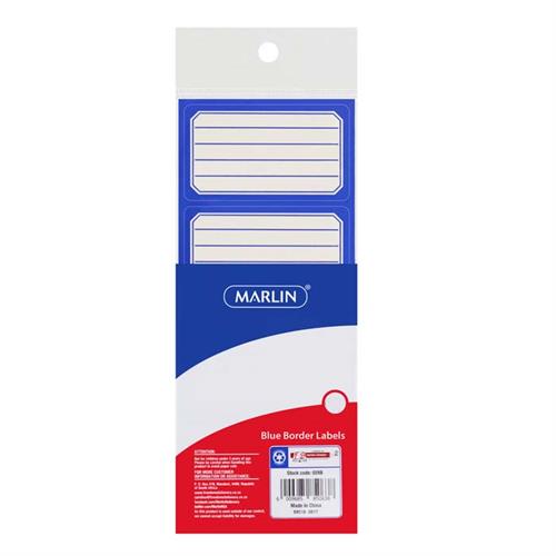 Marlin Blue Border 60 Pack School Labels