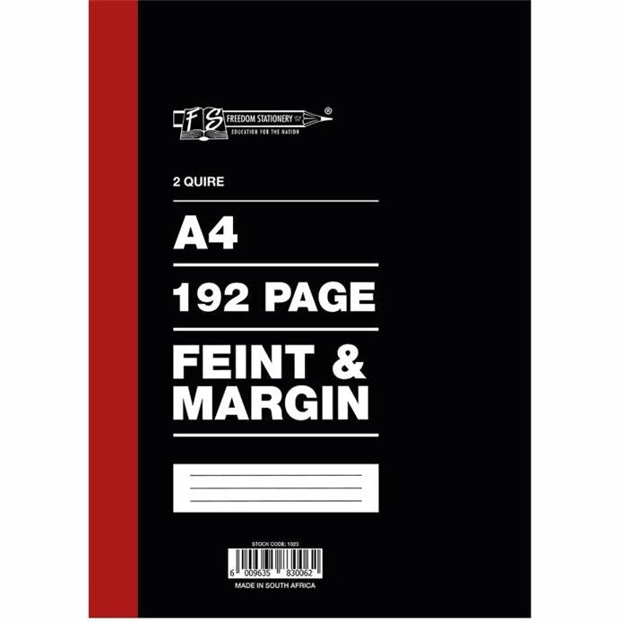 Freedom A4 2 Quire Hard Cover Counter Book 192 Page Feint