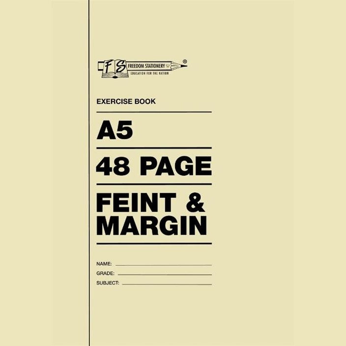 Freedom A5 48 Pages Exercise Book Feint And Margin 5 Pack