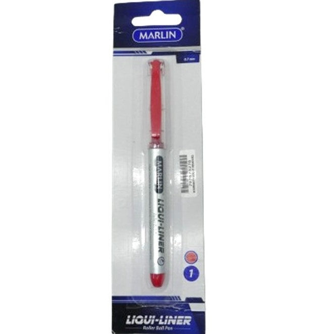 Marlin Liqui Liner Roller Ball Pen Red Single Medium