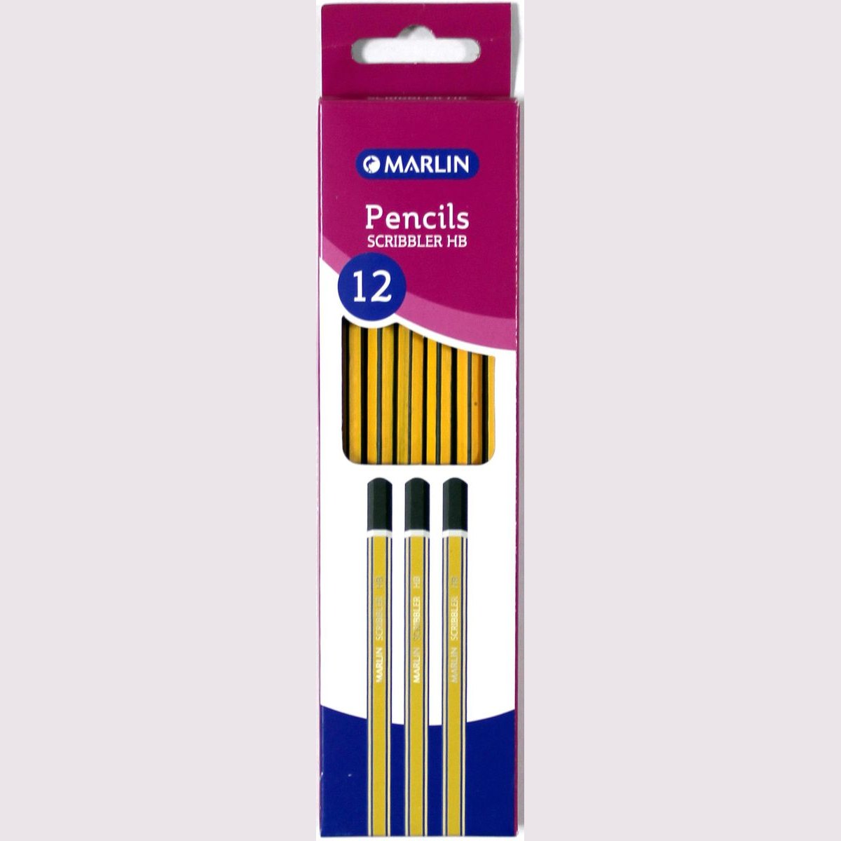 Marlin Scribblers HB end dipped pencil Blue and Yellow