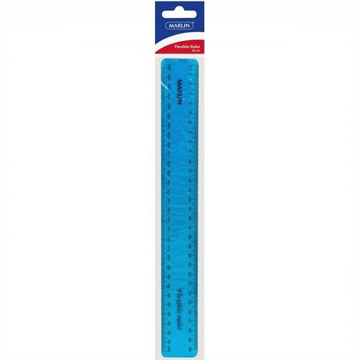 Marlin Flexible 30cm Ruler Blue