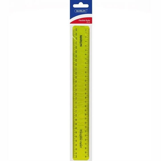 Marlin Flexible 30cm Ruler Yellow