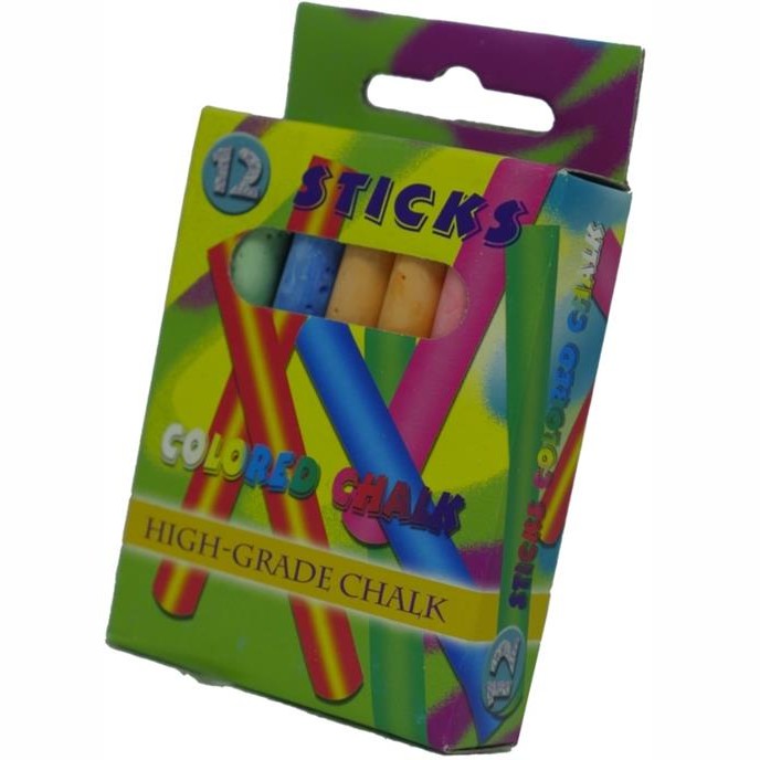 Brainware Kids Coloured Chalk Pack of 12
