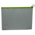 Brainware A4 Clear Carry Folder With Green Easy Slide Zip