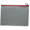 Brainware A4 Clear Carry Folder With Red Easy Slide Zip
