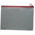 Brainware A4 Clear Carry Folder With Red Easy Slide Zip