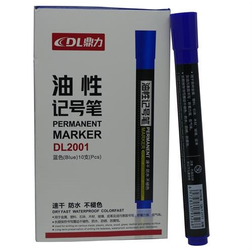 DLOffice Permanent Markers Pack of 10 Blue