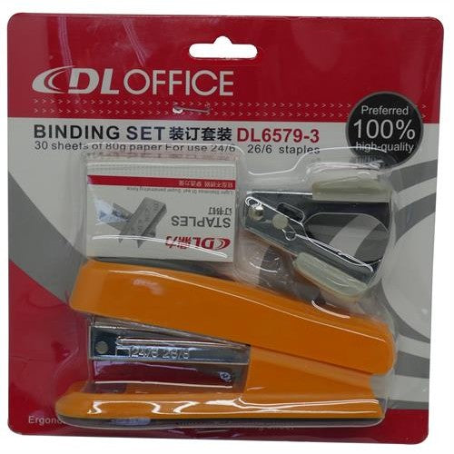 DLOffice Basic Mini Half Strip Stapler Set Orange