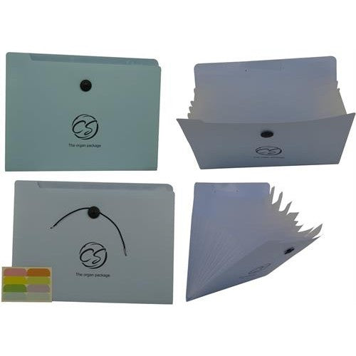 Brainware 8 Compartment Expanding File Organiser Blue