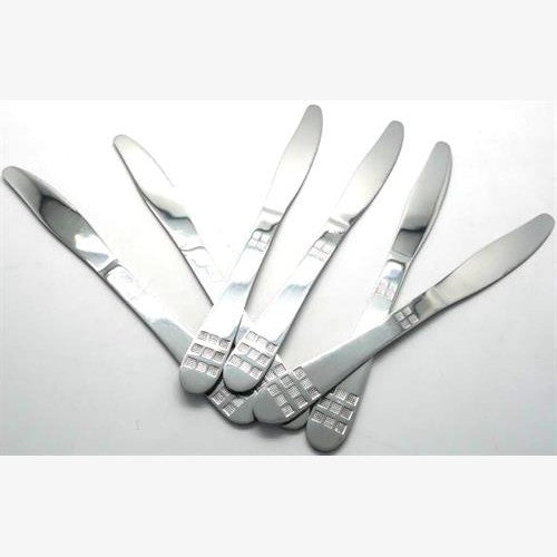 Casey Catering 6 Piece Stainless Steel Dinner Knives Set Square Design