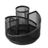 Brainware 5 Way Black Steel Mesh Rotating Pen Holder