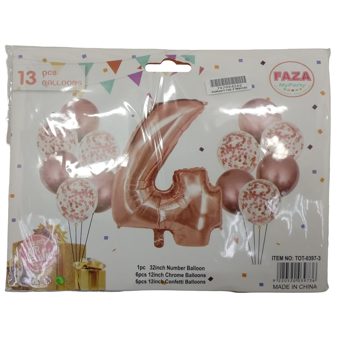 Casey 13pc Rose Gold and White Balloon Set Nr 4